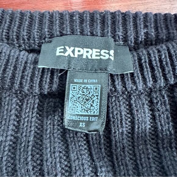 Express Ribbed Design Crew Neck Sweater Black Pullover Knit XS Long Sleeve 2022 - Picture 8 of 13